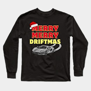 Merry Merry Driftmas Funny Carguy Christmas Long Sleeve T-Shirt